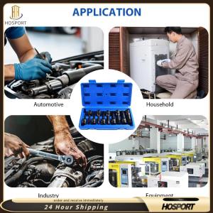 【HOSPORT】 10Pcs Cr-V Steel Hex Socket Tool Kit Wear Resist Pneumatic Wrench Tool For Repair Accessories