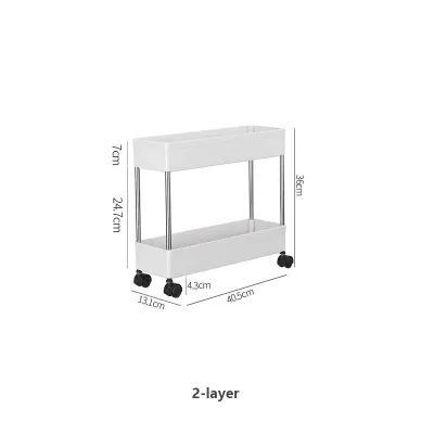 （LULUHOME.SG) 2/3/4 Layers Storage Rack Fridge Side Shelf Organizer Slim Space Saving Kitchen Bathroom