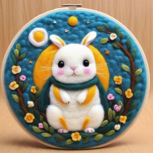 ภาพวาดขนแกะชุดเย็บปักถักร้อยระบายสีแบบ DIY เข็มตลกสร้างสรรค์แบบทำมือภาพวาดมือชุดรูปภาพ Kado untuk Ibu เพื่อนๆเด็กๆ