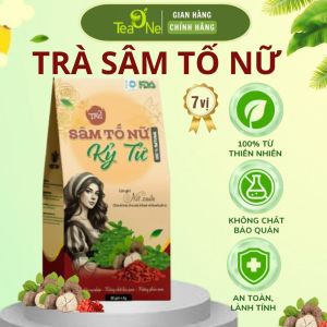 Trà Sâm Tố Nữ Kỷ Tử 7 Vị Cân Bằng Nội Tiết Tố Điều Hòa Kinh Nguyệt Giảm Mụn Nám Tàn Nhang Hộp 20 gói x 5gr