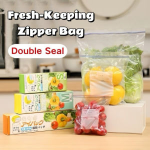 Double Sealed Reusable Kitchen Storage Bag Zipper Type Food Storage Bag Vegetable Fresh-keeping Bag