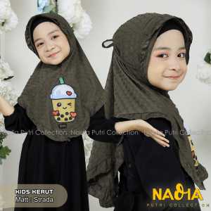 Kerudung anak kekinian / jilbab anak model terbaru / kerurudung anak murah / kerudung Boba / kerudung anak model terbaru usia 2-7 tahun / Jilbab anak kids kerut bahan strada