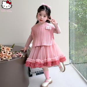 Christmas Gift Halloween Kawaii Kuromi Sanrio Student Anime Cartoon Puffy Skirt Children Princess Dress My Melody Sweater Vest Christmas Gifts Cosplay