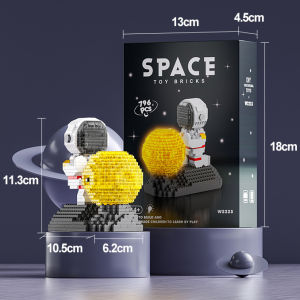 (LED) Mainan Anak Perempuan Mainan Balok Mini Nano Block Astronot karakter kartun DIY 3D Puzzle Susun Edukasi Mainan Hadiah