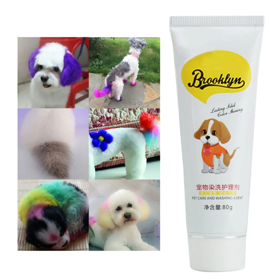 AWEI1 80g Semi Permanent Pet Dye Cream High Pigmented Colorful Dog