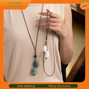❣️❣️❣️ Elegant Long Oval Pendant Necklace New Chinese Style Forest System Simple Vintage Zen Fashion Design Jewelry Accessory