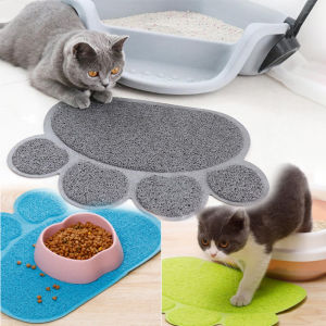 Cat Litter Mat Paw Print PVC Anti-skid Footprint Cat Paw Print Shape Mat Cat Toilet Training Toilet Kitten Toilet Litter Box Mat Pet Products Cat Supplies