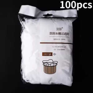 100-500Pcs Kitchen Disposable Sink Mesh Filters / Anti-Clogging Sink Leakage Filter Screen