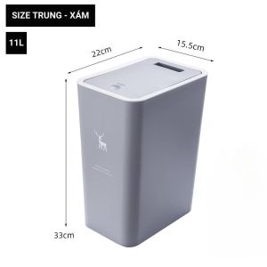 【15L】 Thiết Kế Siêu Tiết Kiệm Không Gian Nhựa PP Loại 1 Smart Home/Thùng Rác Thùng Rác Nắp Bật Nhấn Nút-yoga150