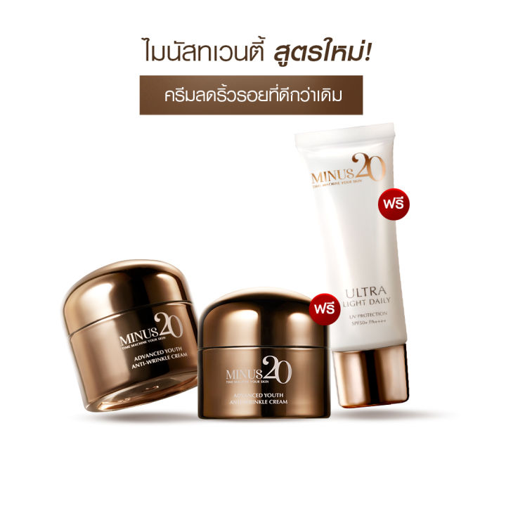 เก็บโค้ดลด 10% | Minus 20 Advanced Youth Anti-Wrinkle Cream ไมนัส 20 ...