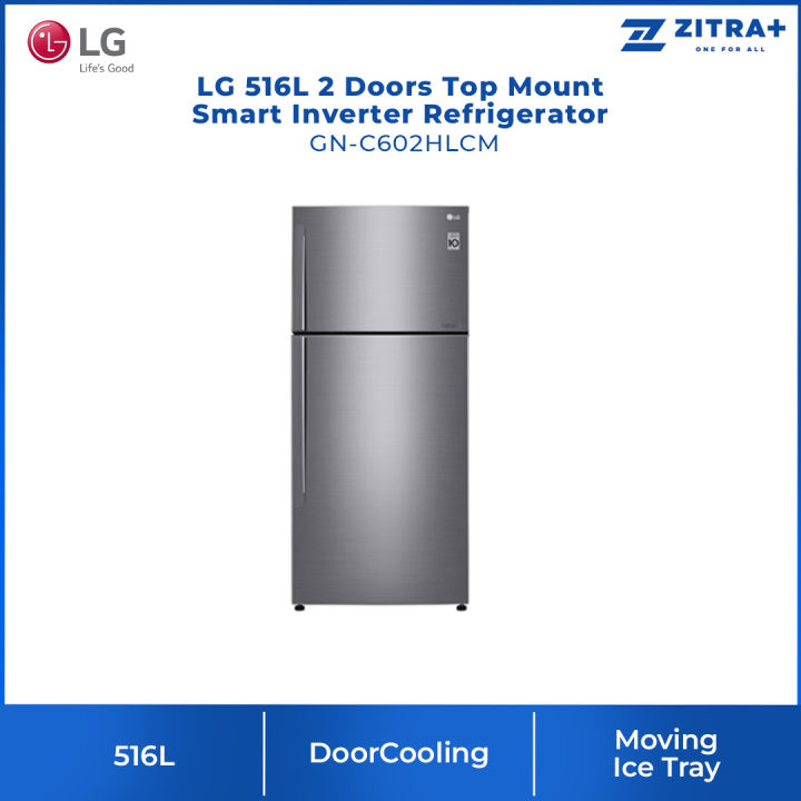 LG 516L 2 Doors Top Mount Smart Inverter Refrigerator GNC602HLCM
