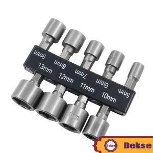 9pcs/Set Socket Adaptor Mata Bor Drill Bit Hex Shank Kunci Sok 5-13mm