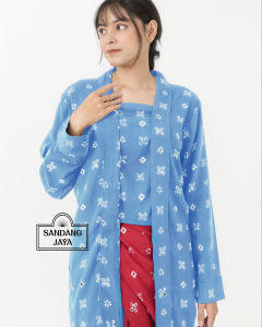 SANDANG JAYAA - Semasa Kebaya Kutubaru Batik Cap Atasan Wanita Terbaru Modern Outfit Kondangan Trendy Cantik - Warna Navy Putih Marun Hitam Bata Tosca Dusty - By Batik Solo