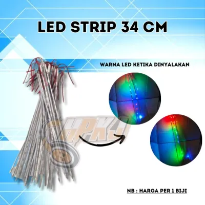 ( 3pcs )LAMPU LED STRIP 34CM 5V - 12V RGB led strip rgb 34cmm 11 led nyala running warna RGB