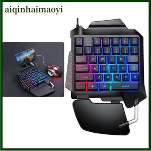 aiqinhaimaoyi One-Handed Mechanical Gaming Keyboard RGB Backlit Portable Mini Gaming Keypad