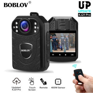 BOBLOV KJ21Pro Police Body Camera with Remote HD 1296P 128GB Mini Security Action Camera 2 Inch Touch Screen Video Camcorder IR DVR Night Vision Motion Detect Car Dashcam