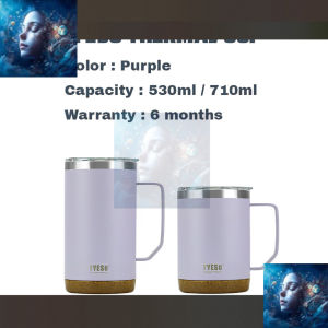 Thermal Cup With Handle Grip 530ml/710ml Insulated Vacuum Business Office Water Cup