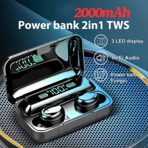 BARU KUELER TWS Earphone Bluetooth Android Gaming Wireless with Dock 2000mAh F9-5