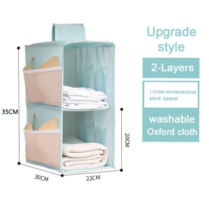 🚚 SG Seller🚚Wardrobe Multi-Layer Foldable Storage Bag with Side Pockets Dust-proof Non-woven Cloth Hanging Clothes