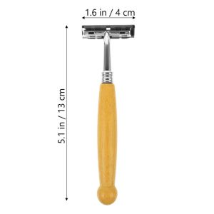 1/5pc Bamboo Razor Portable Manual Shaver with Box Bamboo Handle Disposable Shaver for Men and Women