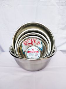 QSM - กะละมังสแตนเลสทรงเกาหลี มีขนาด 161820242628303234 cm