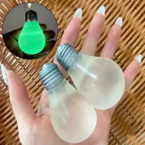 PAZNUL Luminous Fluorescent Light Bulb Squeeze Toy Stress Relief Slow Rebound Sensory Fidget Toy Funny Glowing Light Bulb Pinch Toy Kids