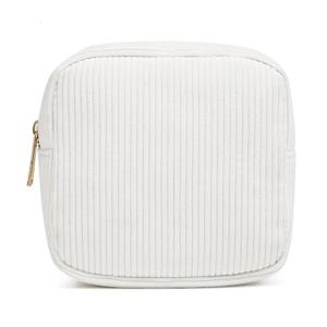 Corduroy Makuep Bag Small Purse Fashionable Solid Color Zippered Cosmetic Storage Organizer Toiletry Case for Women