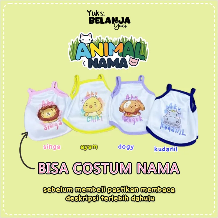 [𝗕𝗜𝗦𝗔 𝗖𝗢𝗦𝗧𝗨𝗠 𝗡𝗔𝗠𝗔] Baju Kucing Poliester Croptop Animal Nama / Size S ...