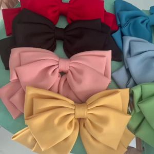 High Quality Bow Hairpin Women Popular Headwear Satin Fixed Hair Clip Large Retro Headdress Ponytail Clip Hair Accessories2026