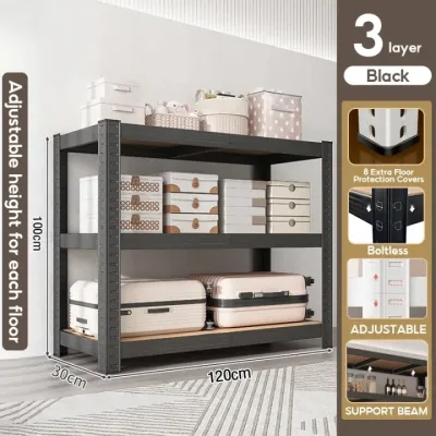 3 Layer Storage Rack Rak Besi Warehouse Rack Rak Besi Bertingkat Rak Besi Rack Shelf Metal Boltless Rack Shelf 置物架