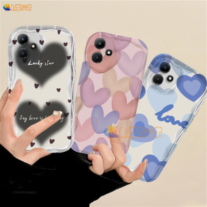 (Lokal Ready) Casesummer Casing hp Infinix Samrt 8 Note 30 Hot 30i Note 12 G96 Hot 12 Play 11 Play 9 Play 10 Play Smart 5 Smart 6 Smart 7 Hot 20S 3D Wavy Curved Edge Art Watercolour Love Heart Soft Case