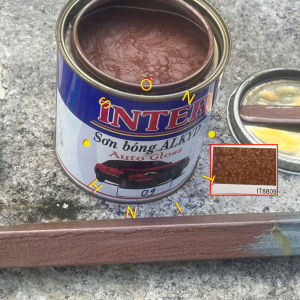 Sơn vân bông Inter sơn sần màu nâu đỏ (900gr) mã 8809