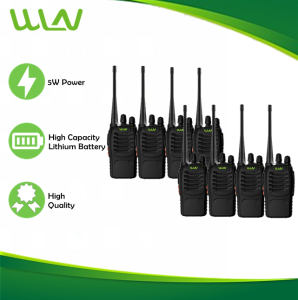 Wln 888Plus 5W UHF 400-470MHz 16 Channel Walkie Talkie Two Way Radio- SET OF 8