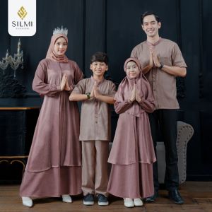 Baju Couple Pasangan Kekinian Gamis Lebaran Terbaru 2025 Silmi Mawaddah Family