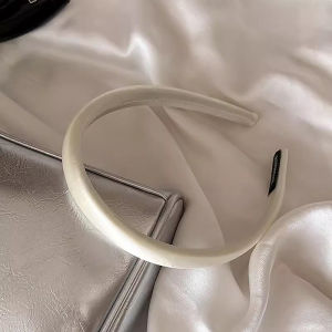 [fenggongshuode] Vintage Solid Cream Color Hairband Satin Silk Hair Bands Headwear For Women Girls Fashion Hair Hoops Headbands Hair Accessories