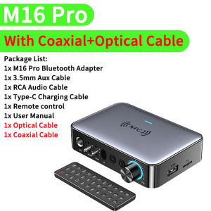 VAORLO M16/M16Pro Bluetooth Audio Transmitter Receiver 3.5mm AUX/RCA/USB U-Disk/TF/6.5 Micrphone Karaoke Singing/Coaxial/Optical Fiber DSP Decoding HIFI Music Wireless Adapter For T V PC Car Speaker Amplifier