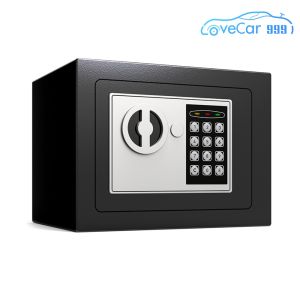 Digital Door Lock Safe with Electronic Keypad and Keys for Hotel and Home Security Durable Steel Black 180mm