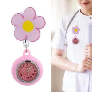 Retractable Nurse Pocket Watch Silicone Cover Medicals Professional Watch for Medicals Professional