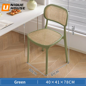 Nordic Rattan Chair Kerusi Makan Dining Chair Stackable Chair Plastic Chair Living Room Furniture Kerusi Belajar Kerusi Study Stackable Storage Chair