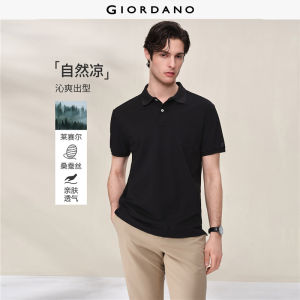 Giordano Men Silk blend embroidered short sleeve polo shirt Free Shipping 01016462