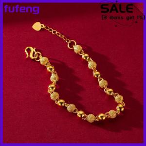 fufeng New Plated Ball Beads Bracelet For Women Girls Fashion Chain Bracelet Wedding Jewelry Gift