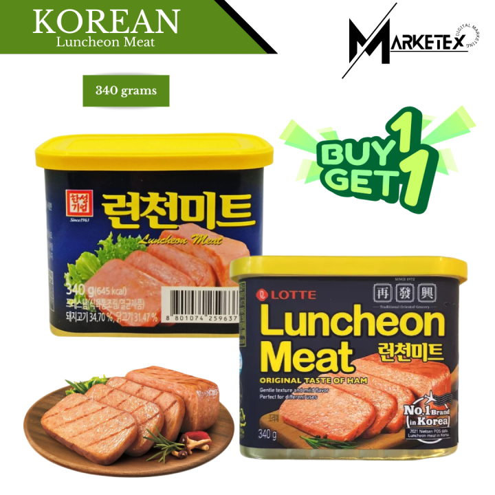 Korean Hansung & Lotte Luncheon Meat Buy One Take One 340g Heathier ...