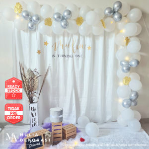 Dekorasi Birthday Party Photobooth Background Ulang Tahun Minimalis Estetik Set Lengkap Paket Mevvah