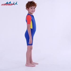 New 2.5MM Childrens Diving Suit Boys Student Short Sleeve Sun Protection Warm Snorkeling Surfing Diving Swimsuit