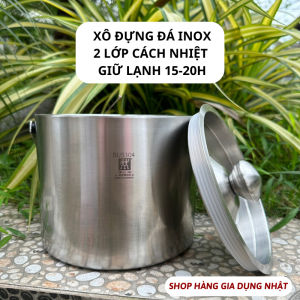 Xô Đựng Đá Dung Tích 3L Xô Cách Nhiệt 2 Lớp Inox 304 Giữ Lạnh 15-20H SP27