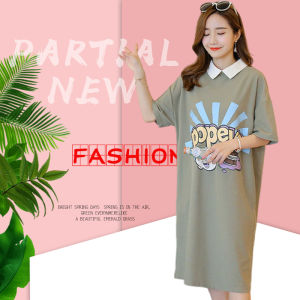 Gara ชุดกระโปรง สกรีนลายการ์ตูน มีให้เลือกหลายสีเลยน๊า ใสสุดๆเลยจ้าน่ารักม๊วกกกกชุดเดรสแต่งคอปก