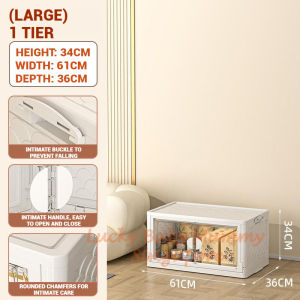 Installation Free Foldable Storage Cabinet with Wheels/ Movable Multi-Layer Organizer Rack/localstock