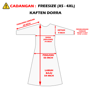 【KOLEKSI BAJU RAYA】KAFTAN JUBAH PEACH DEWASA FREE SIZE / KAIN COMO CREPE IRONLESS : KAFTAN DORRA D002J / KTD / SFPC