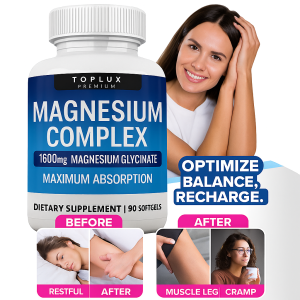 Magnesium Glycinate Complex Capsules With Zinc Vitamin D3 And B6 For Relaxation And Sleep 甘氨酸镁复合胶囊