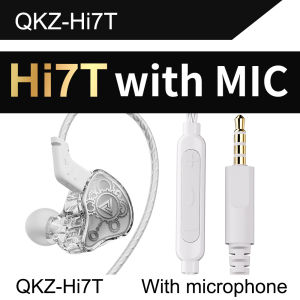 New QKZ Hi7T Dynamic Earphones Hi-Res HiFi Stereo Surround Music Headsets With Mic In-Ear Sport Game Live Streaming Noise Reduction Earbuds For Mobile Phones Computers Laptops